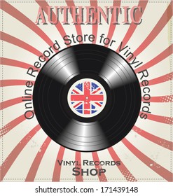 Vinyl record retro background
