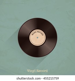  Vinyl-Aufnahme. Retro-Design, Vektorgrafik