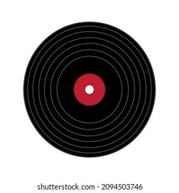 Vinyl record. Retro music icon. Audio sign. Realistic style. Vintage art. Flat design. Vector illustration. Stock image. 