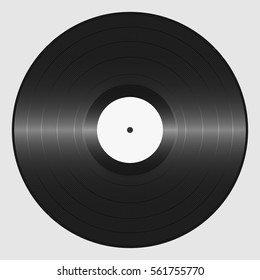 Vinyl record. Retro sound carrier. Plate for DJ Scratch. Vector illustration.