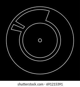 Vinyl record. Retro sound carrier white icon .