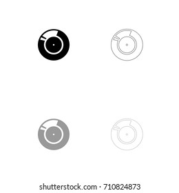 Vinyl record. Retro sound carrier black and grey set icon .