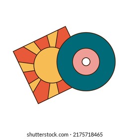 Vinyl Rekord im Retro-Stil. Flache Vektorgrafik.