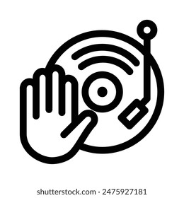 Vinyl record rotatable vector icon on white background. music for celebration