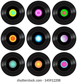 Vinyl record seamless background pattern