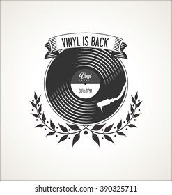 Vinyl Record Shop Retro Grunge Banner