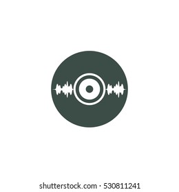 Vinyl Record Sound Vector Logo Design Element