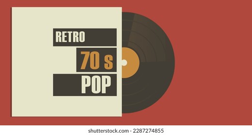 Vinil record al estilo de los años 70. Fondo del concepto retro.