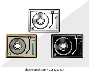 Vinyl Record SVG Printable Vector Illustration