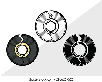 Vinyl Record SVG Printable Vector Illustration