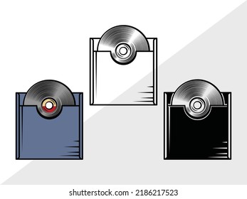 Vinyl Record SVG Printable Vector Illustration