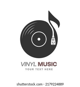 Registro de vinilo. Plantilla para un logotipo, emblema, etiqueta o etiqueta. Estilo plano