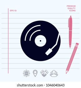 Vinyl record turntable icon