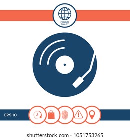 Vinyl record turntable icon