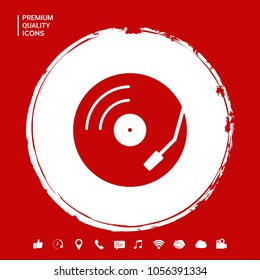 Vinyl record turntable icon