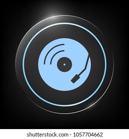 Vinyl record turntable icon