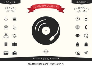 Vinyl record turntable icon
