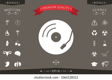 Vinyl record turntable icon
