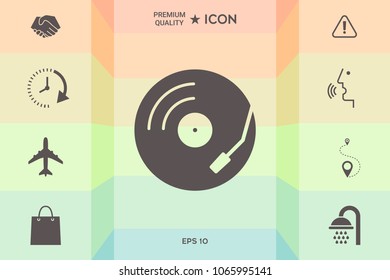 Vinyl record turntable icon