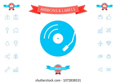 Vinyl record turntable icon