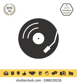 Vinyl record turntable icon