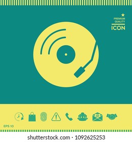 Vinyl record turntable icon