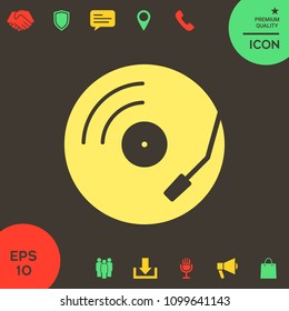 Vinyl record turntable icon