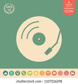 Vinyl record turntable icon