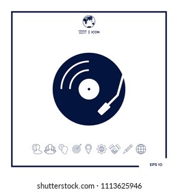Vinyl record turntable icon