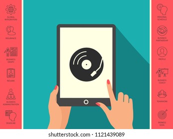Vinyl record turntable icon
