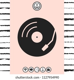 Vinyl record turntable icon