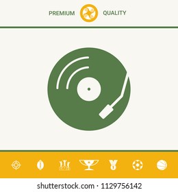 Vinyl record turntable icon