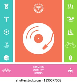 Vinyl record turntable icon