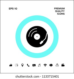 Vinyl record turntable icon