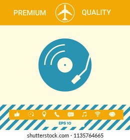 Vinyl record turntable icon