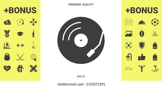 Vinyl record turntable icon