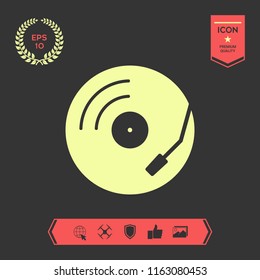 Vinyl record turntable icon