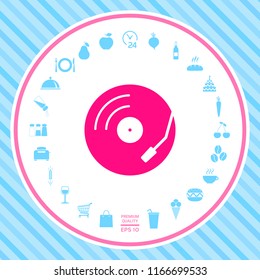 Vinyl record turntable icon