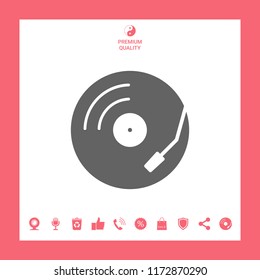 Vinyl record turntable icon