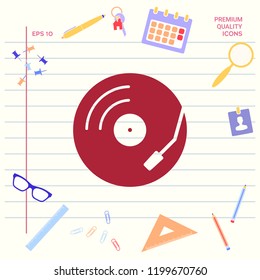 Vinyl record turntable icon