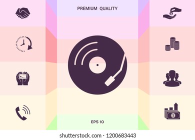 Vinyl record turntable icon