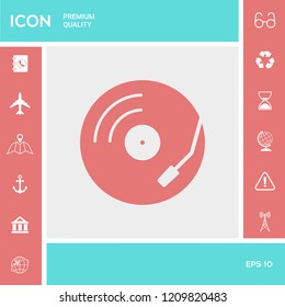 Vinyl record turntable icon