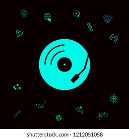 Vinyl record turntable icon