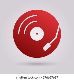 Vinyl record turntable icon
