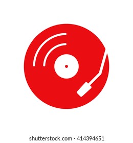 Vinyl record turntable icon
