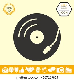 Vinyl record turntable icon