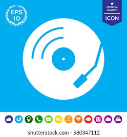 Vinyl record turntable icon