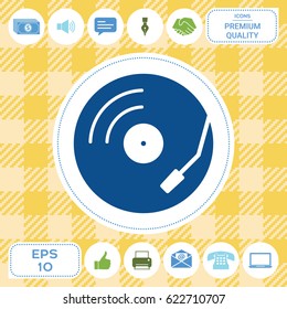 Vinyl record turntable icon