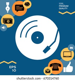 Vinyl record turntable icon