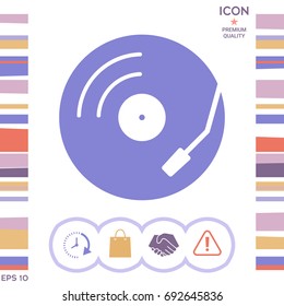 Vinyl record turntable icon